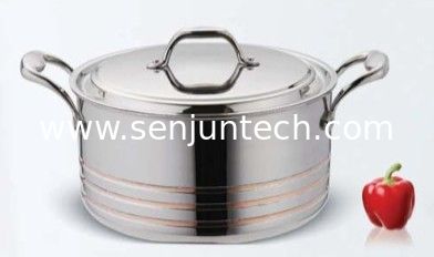 quality  2Pcs Tri-ply Copper cookware pan SHXYY-01-8,Thickness 2.2-3.0mm,saucepot factory