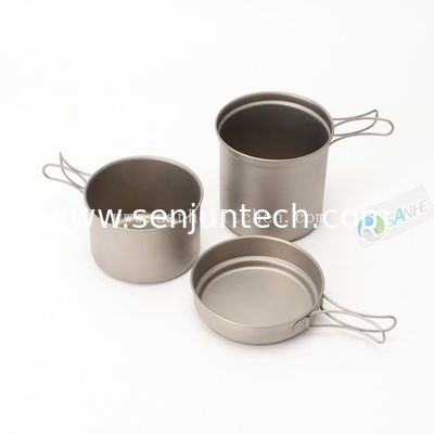 quality  Titanium backpacking cookare 3pcs set with calibration factory