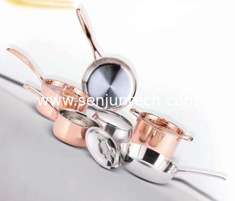 Milk pot and frypan 10Pcs Tri-ply Copper cookware set SHXYY-01-3