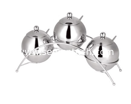 3Pcs Sugar cup set SHKT-9206,Stainless steel seasoning bottle