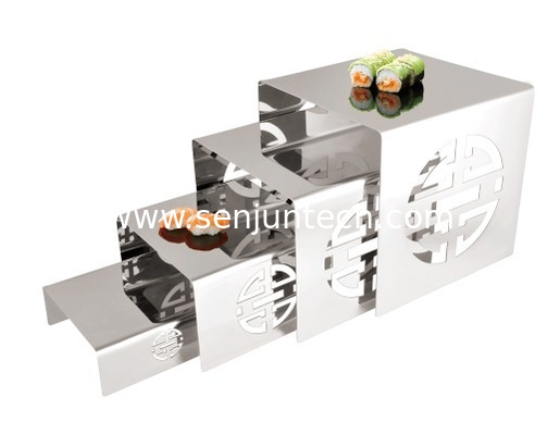 Engraving Stainless steel buffet display stand SHKT-7024,metal buffet
