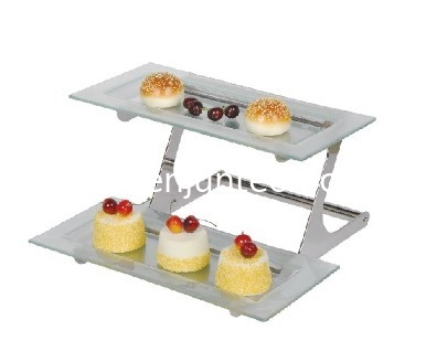 2 Tier Stainless steel buffet display stand SHKT-7020,metal buffet