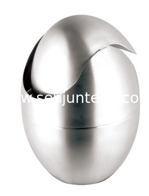 Egg-shaped Stainless steel desktop trash SHKT-8037-1,Stainless steel desktop trash