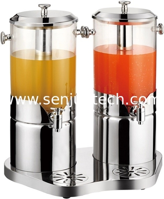 Stainless steel juice dispenser for double tank