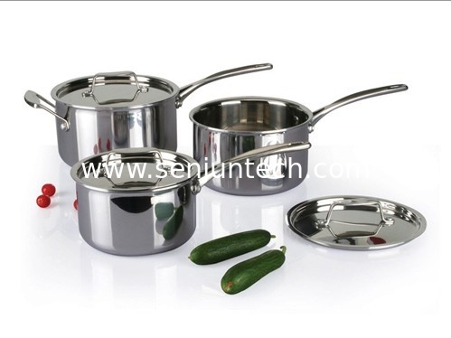 3Pcs 3-ply stainless steel cookware set SHCY-3010