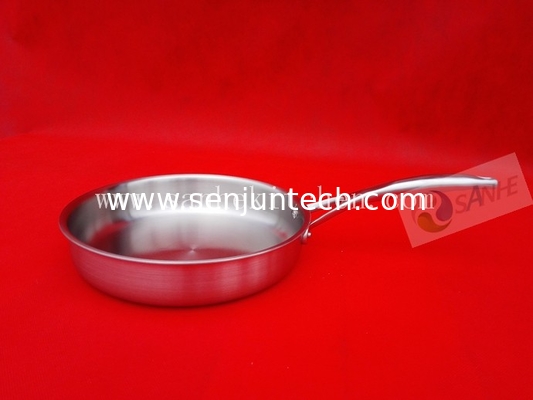Frying pan,Stainless steel pan,thickness 2.5mm with cast iron handle