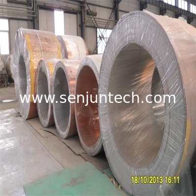 Titanium cookware circle material claded with copper and stainless steel