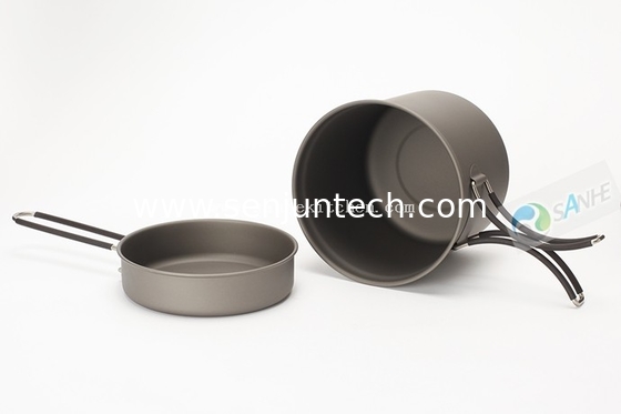 Titanium cookware set, soup pot and frying pan/camping cookware set