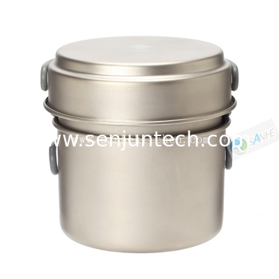 Titanium backpacking cookware 3pcs set, outdoor cooking used
