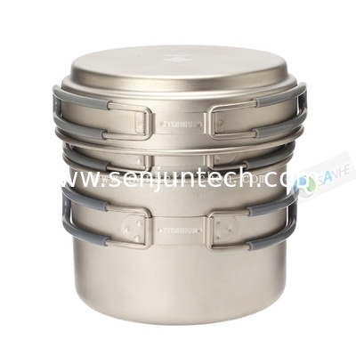 Titanium backpacking cookware 3pcs set, outdoor cooking used